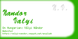 nandor valyi business card